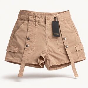 Forever21 Tan Cargo Shorts Size S NWT